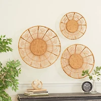 Set of 3 Brown Metal Boho Style Wall Decor 24", 20", 16"
