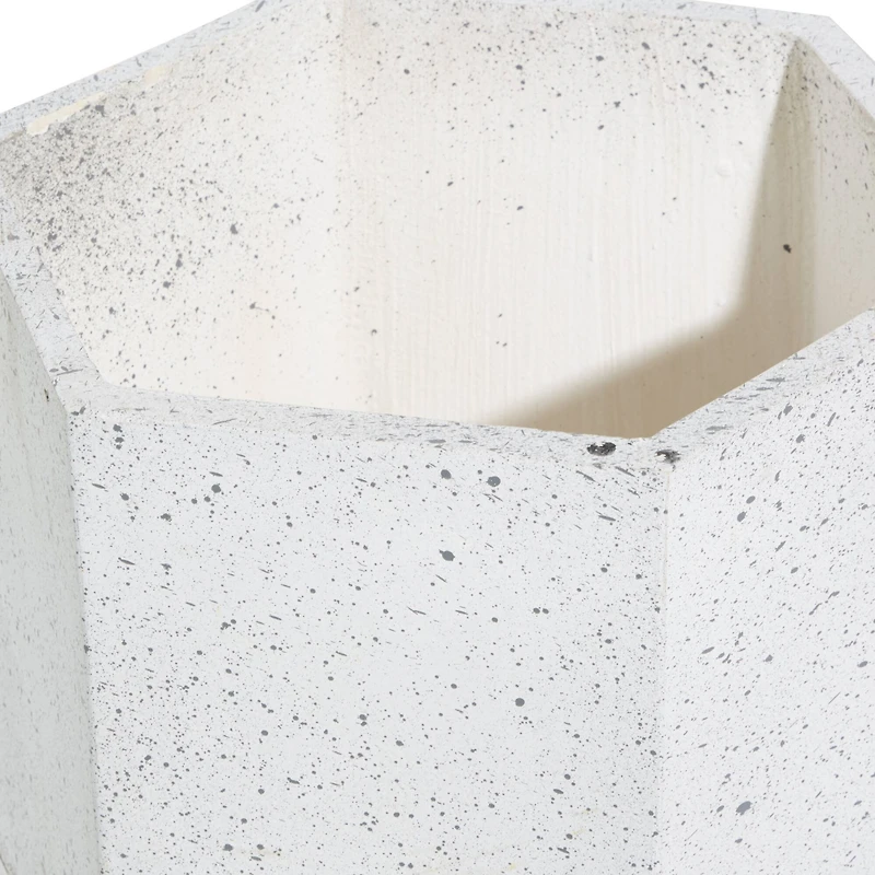 Set of 2 White MgO Contemporary Planter 15", 17"