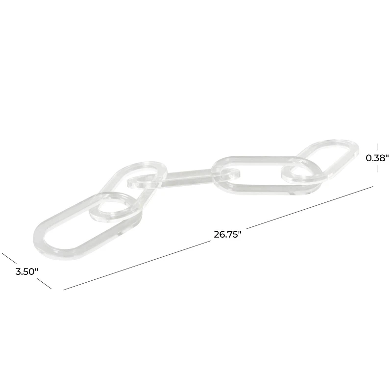 27" Clear Acrylic Plastic Chain Oval Link Sculpture