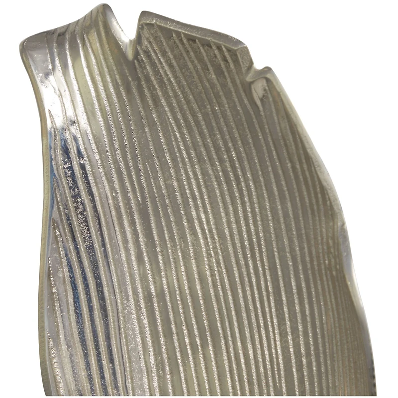35.5" Embossed Silver Aluminum Leaf Tabletop Décor