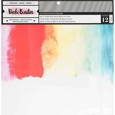Vicki Boutin Smooth White Mixed Media Foundations Paper, 12" x 12"