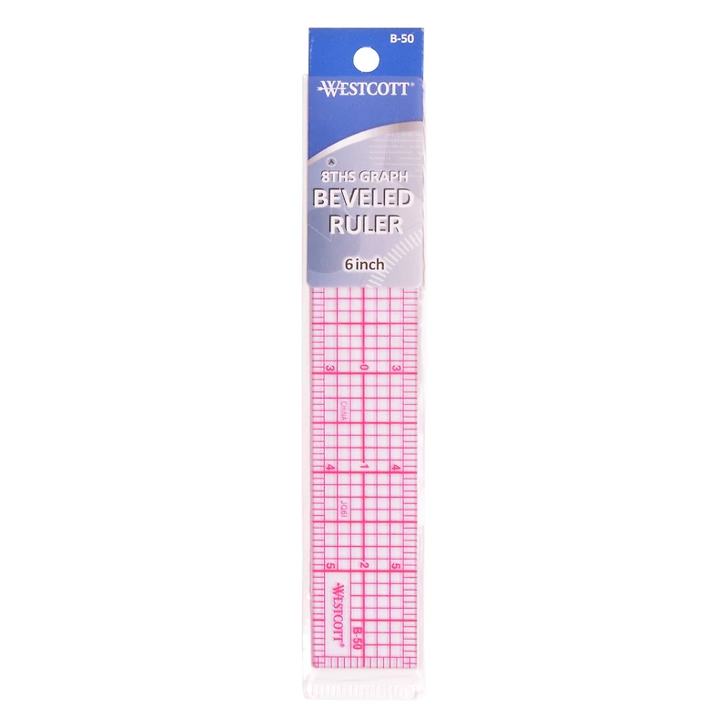 Westcott® 8ths Clear Beveled Ruler