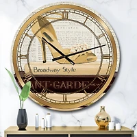 Designart 'Gold Fashion High Hells Iii Glam Wall Clock