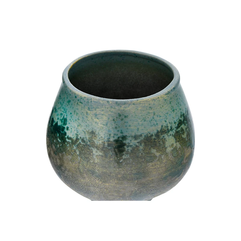 Hello Honey® 6" Iridescent Green Glaze Stoneware Planter