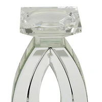 Set of 2 Clear MDF Glam Candle Holder, 17" x 6" x 4"