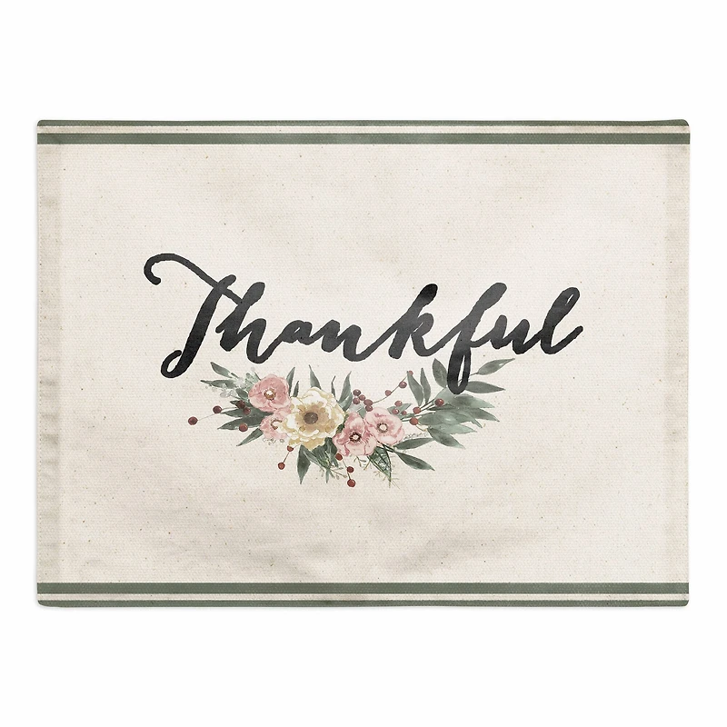 Thankful Floral Poly Twill Placemat