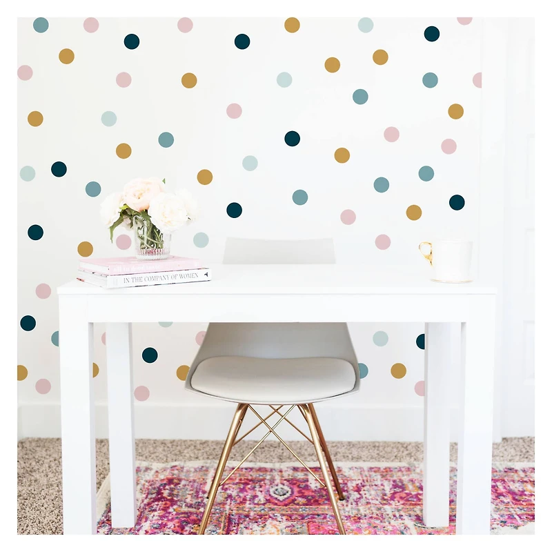 RoomMates Pink, Yellow & Blue Dot Peel & Stick Wall Decals