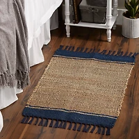 DII® French Blue With Natural Jute Stripes Hand-Loomed Rug, 2ft. x 3ft.