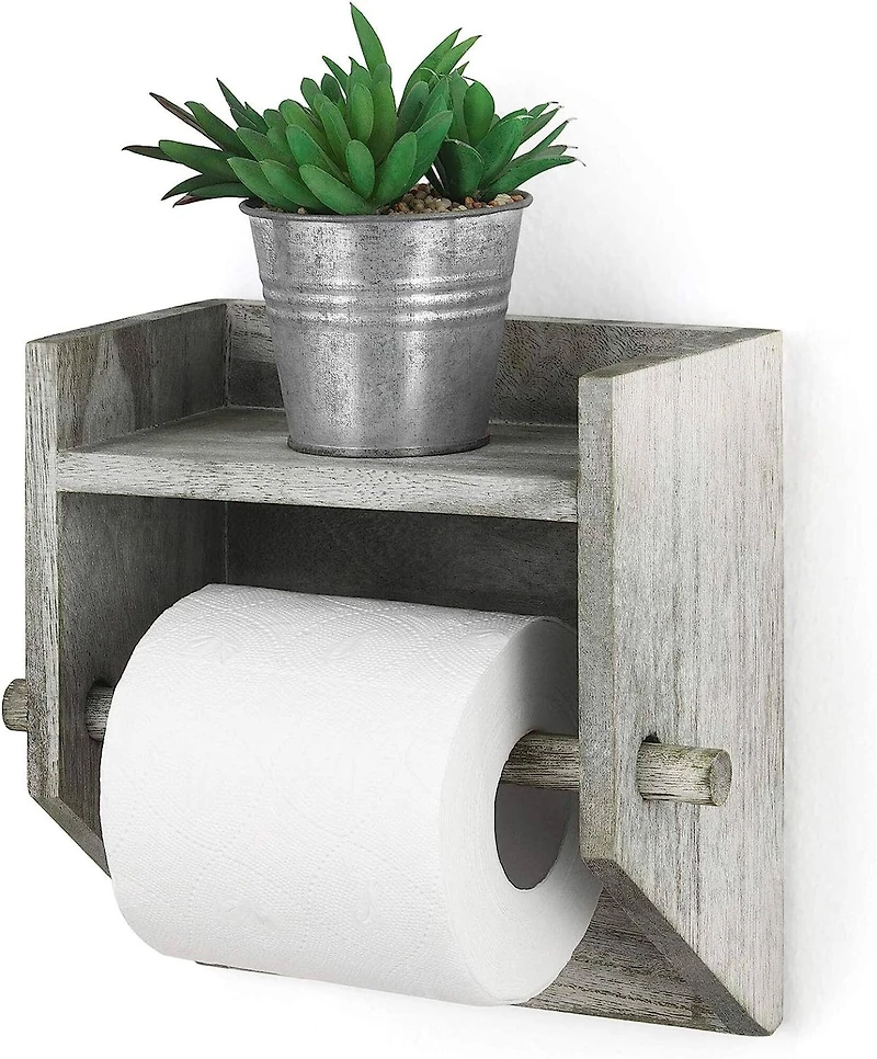 Olive Green Toilet Paper Holder with Storage