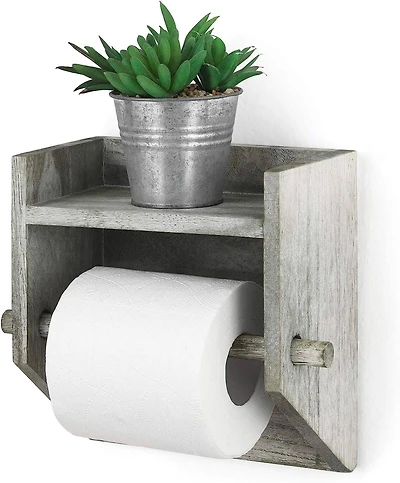 Olive Green Toilet Paper Holder with Storage