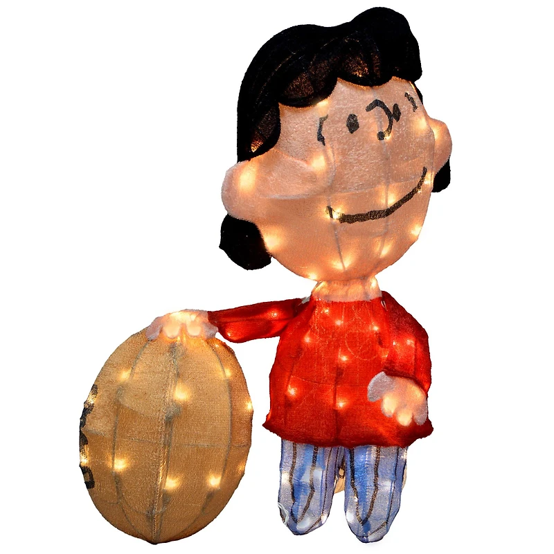 2.5ft. LED Peanuts Lucy with Football & Charlie Brown Yard Art
