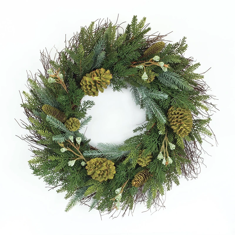 23" Mixed Pine Wreath
