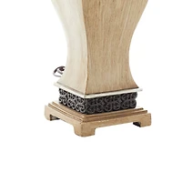 Set of 2 Brown Polystone Rustic Table Lamp, 29"