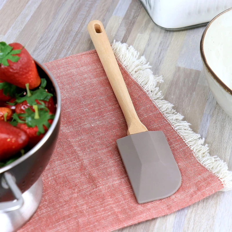 Martha Stewart Beech Wood & Gray Silicone Spatula
