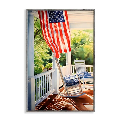 Stupell Industries Vintage American Porch Framed Giclee Art