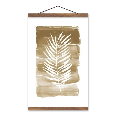 Watercolor Palm Leaf Teak Hanging Canvas
