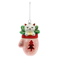 5" Kitten in a Mitten Glass Ornament by Ashland®