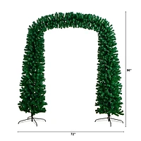 8ft. Pre-Lit Pine Artificial Christmas Tree Archway, Warm White LED Lights 