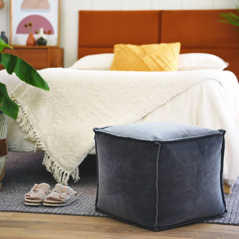 Hello Honey® 18" Modern Boho Cotton Velvet Pouf