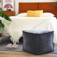 Hello Honey® 18" Modern Boho Cotton Velvet Pouf