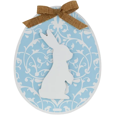 9.5" Easter Egg Bunny Wall Décor with Burlap Bow