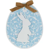 9.5" Easter Egg Bunny Wall Décor with Burlap Bow