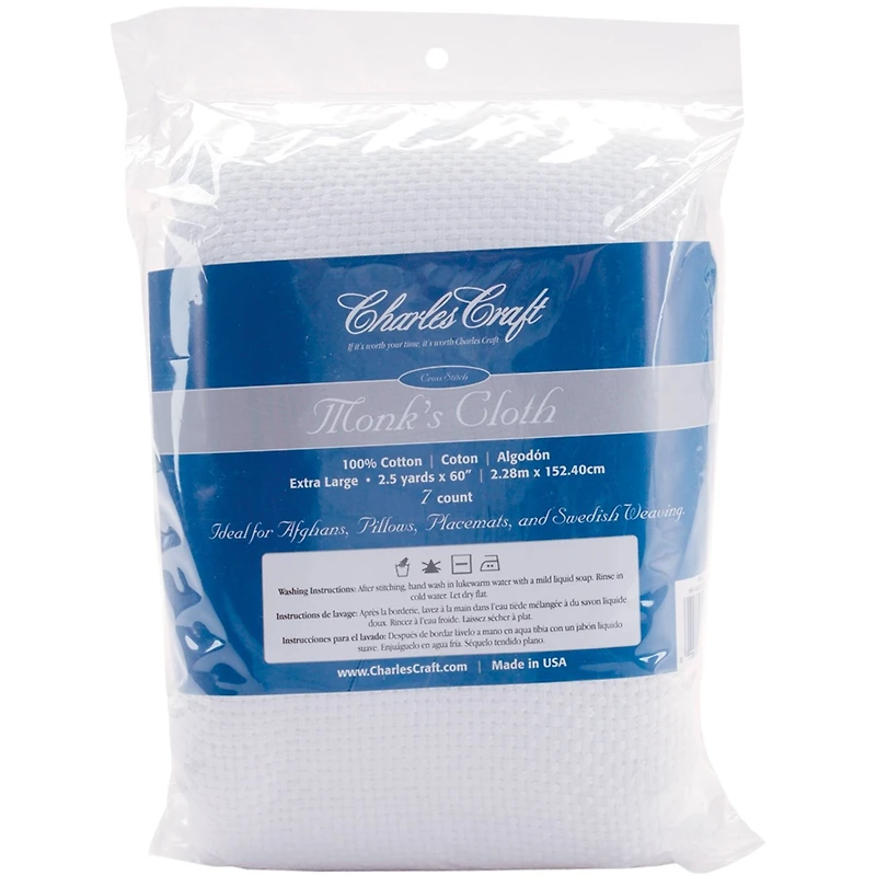 DMC® Charles Craft® 7ct. White Monk's Cloth Aida, 60'' x 2.5yd.