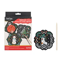 Brea Reese™ Holiday Motifs Scratch Art Stickers