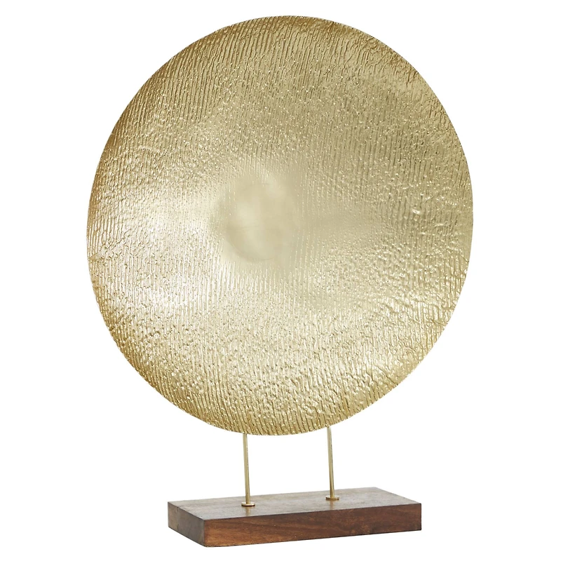 27" Gold Metal Contemporary Geometric Sculpture
