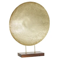 27" Gold Metal Contemporary Geometric Sculpture
