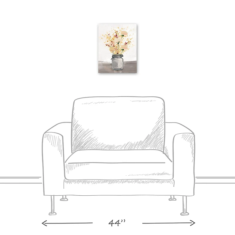 Floral Mason Jar Canvas Wall Art