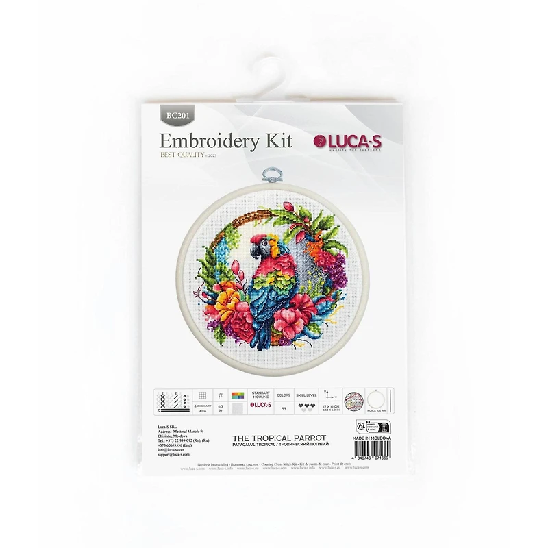 Luca-S The Tropical Parrot Counted Cross-Stitch Kit