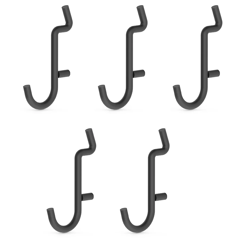 Black Pegboard J-Hooks by Simply Tidy®, 5ct.
