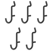 Black Pegboard J-Hooks by Simply Tidy®, 5ct.