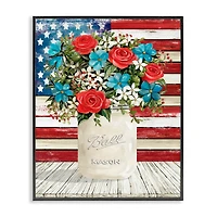 Stupell Industries Americana Flag Festive Bouquet Framed Giclee Art