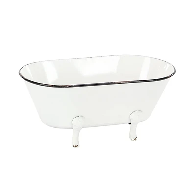 20" White Metal Farmhouse Planter