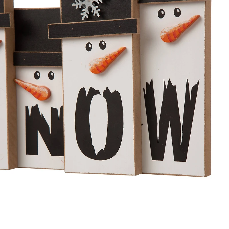 Glitzhome® 12" Wooden Snowman Family Tabletop Accent