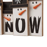Glitzhome® 12" Wooden Snowman Family Tabletop Accent