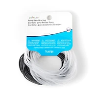 12 Pack: Black & Frost Pony Bead Lacing by Creatology™