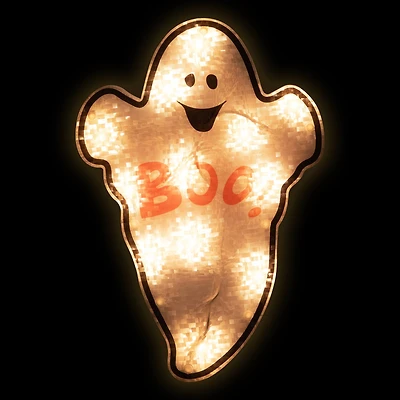 Lighted Holographic Ghost Halloween Window Silhouette Decoration