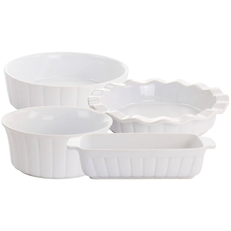 Gibson Elite® White Ceramic Bakeware Set