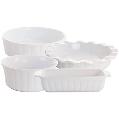 Gibson Elite® White Ceramic Bakeware Set