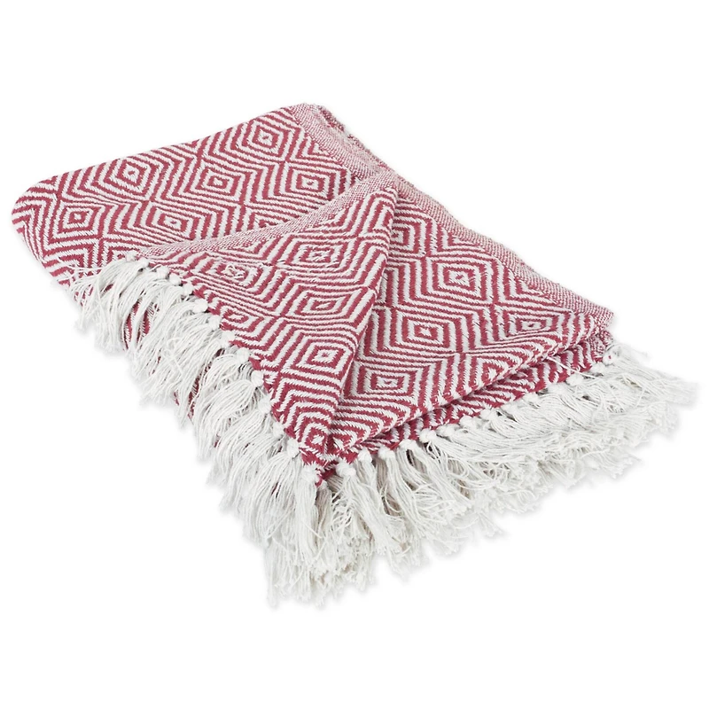 DII® Barn Red X-Diamond Geometric Throw