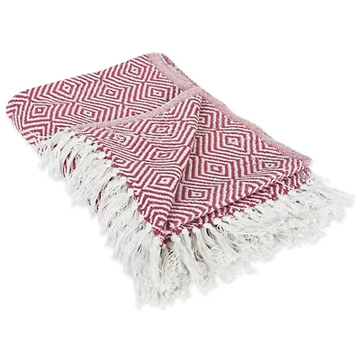 DII® Barn Red X-Diamond Geometric Throw
