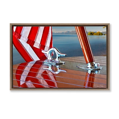 Stupell Industries Flag On Boat Hull Floater Framed Art