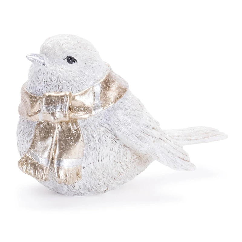 Glittered Winter Bird with Scarf Set