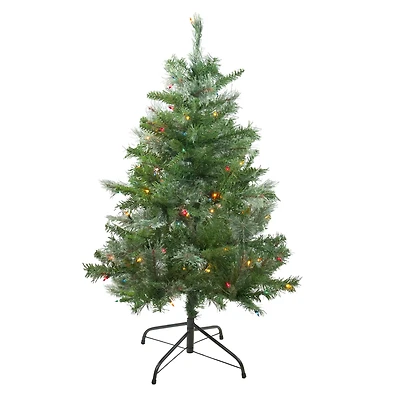 4ft. Pre-Lit Mixed Cashmere Pine Artificial Christmas Tree, Multicolor Lights