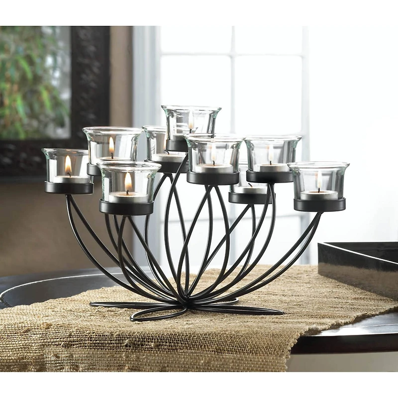 7'' Iron Bloom Candle Centerpiece