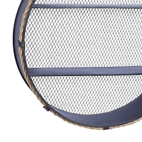 24" Black Metal Industrial Wall Shelf