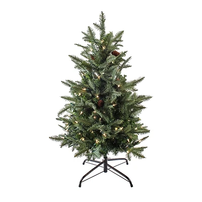 3ft. Pre-Lit Evergreen Pathway Artificial Christmas Tree, Clear Lights